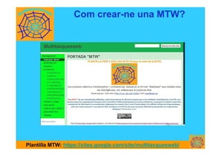 Com crear-ne una MTW?
Plantilla MTW: https://sites.google.com/site/multitasquesweb/
 