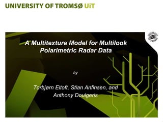 A Multitexture Model for Multilook
    Polarimetric Radar Data


                   by


  Torbjørn Eltoft, Stian Anfinsen, and
          Anthony Doulgeris
 