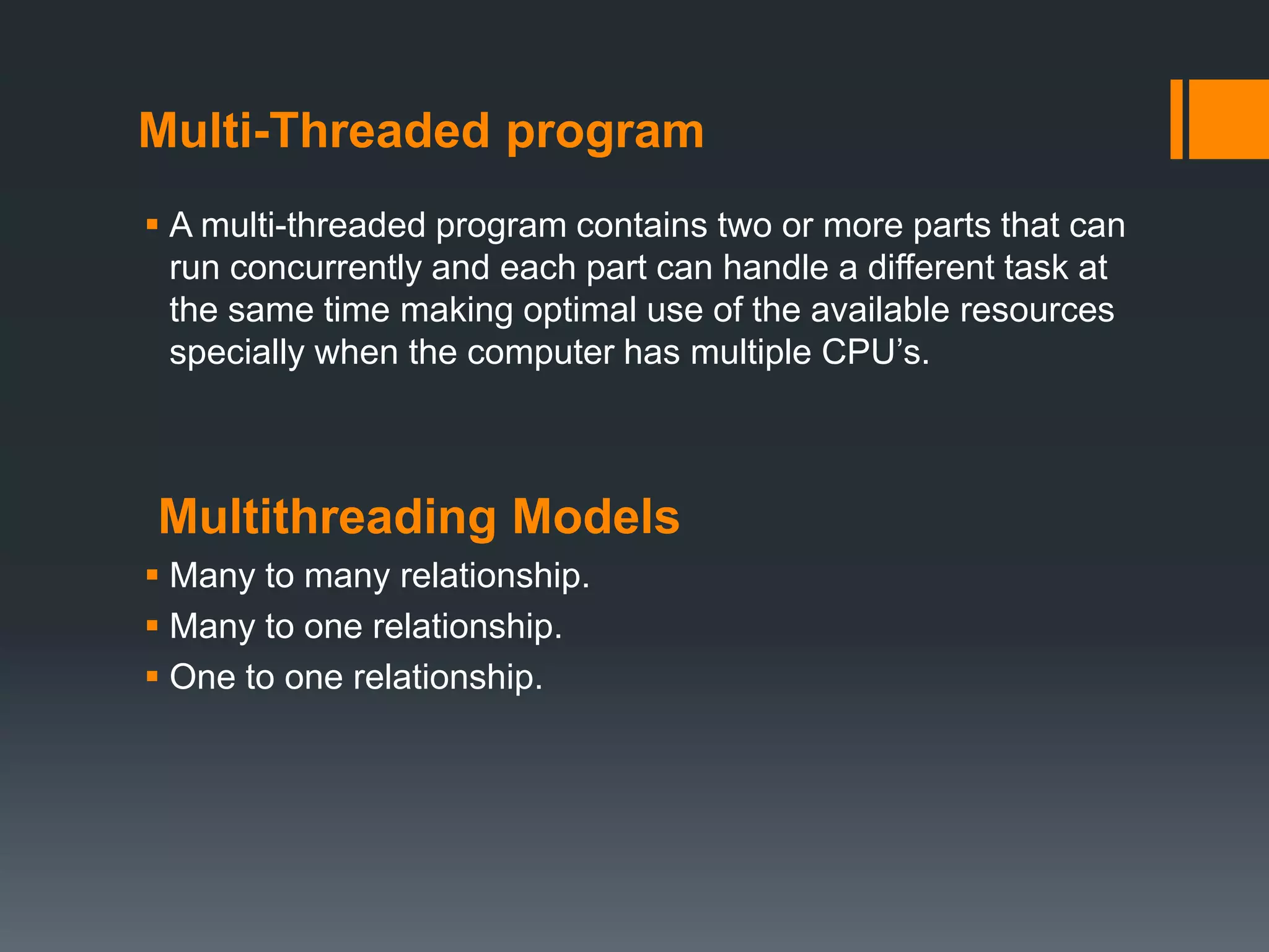 Multi threaded programming | PPTX