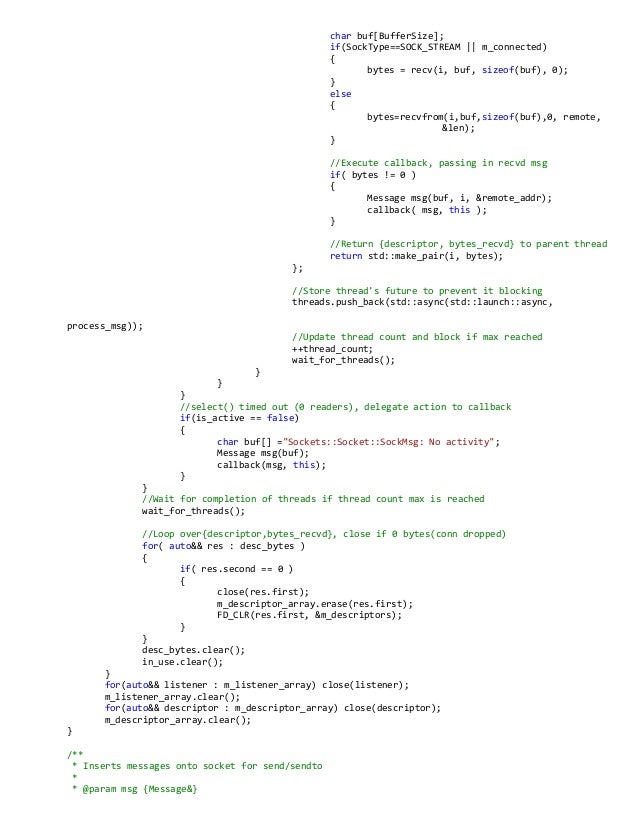 Multithreaded sockets c++11