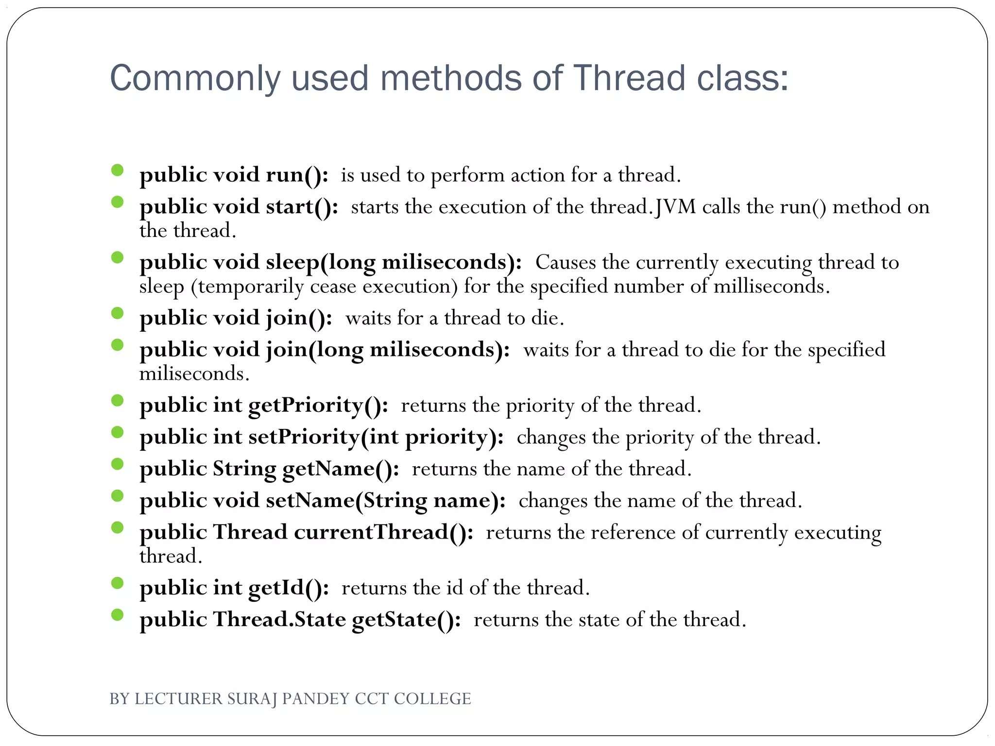 Basic of Multithreading in JAva | PPT