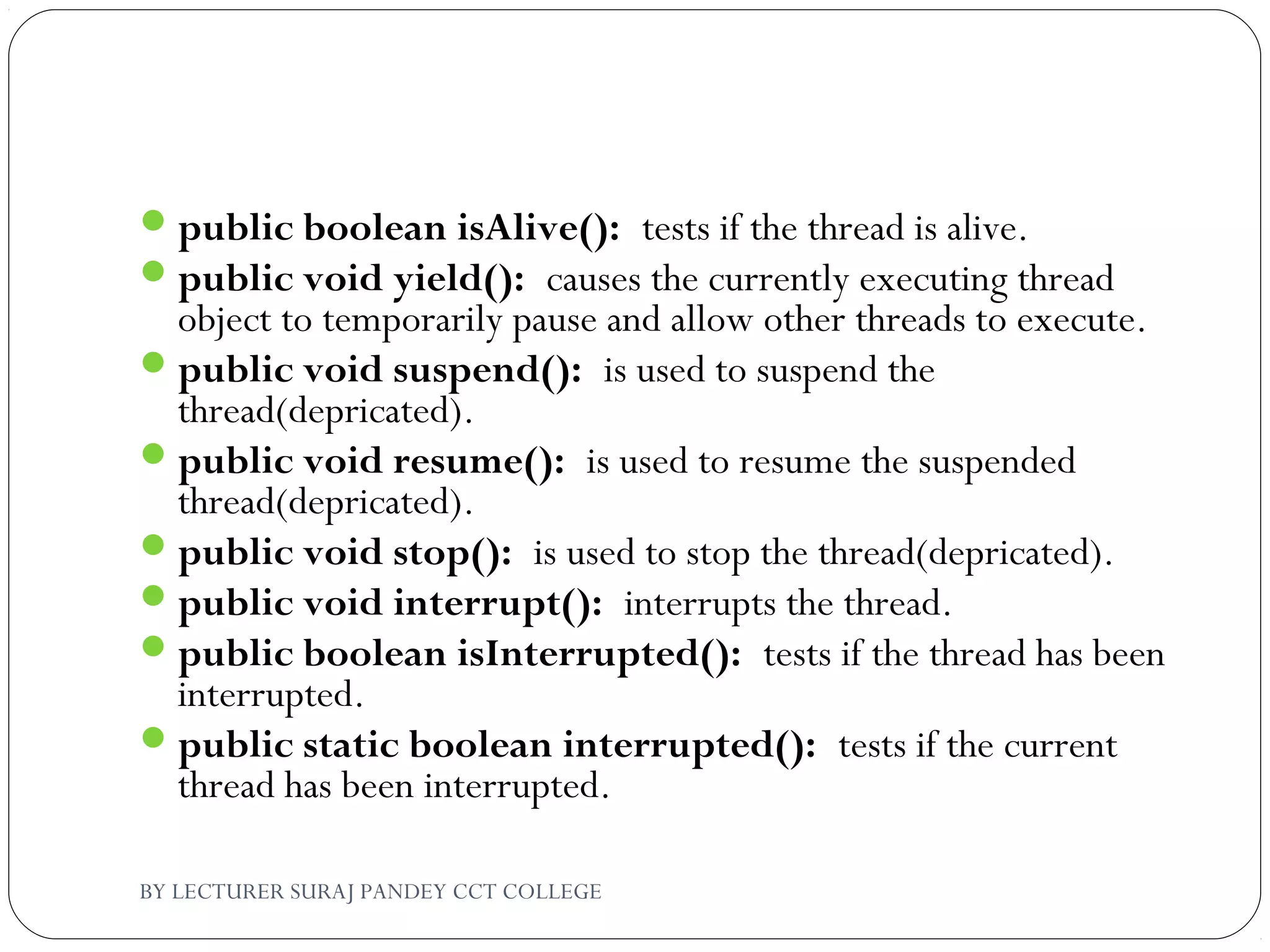 Basic of Multithreading in JAva | PPT