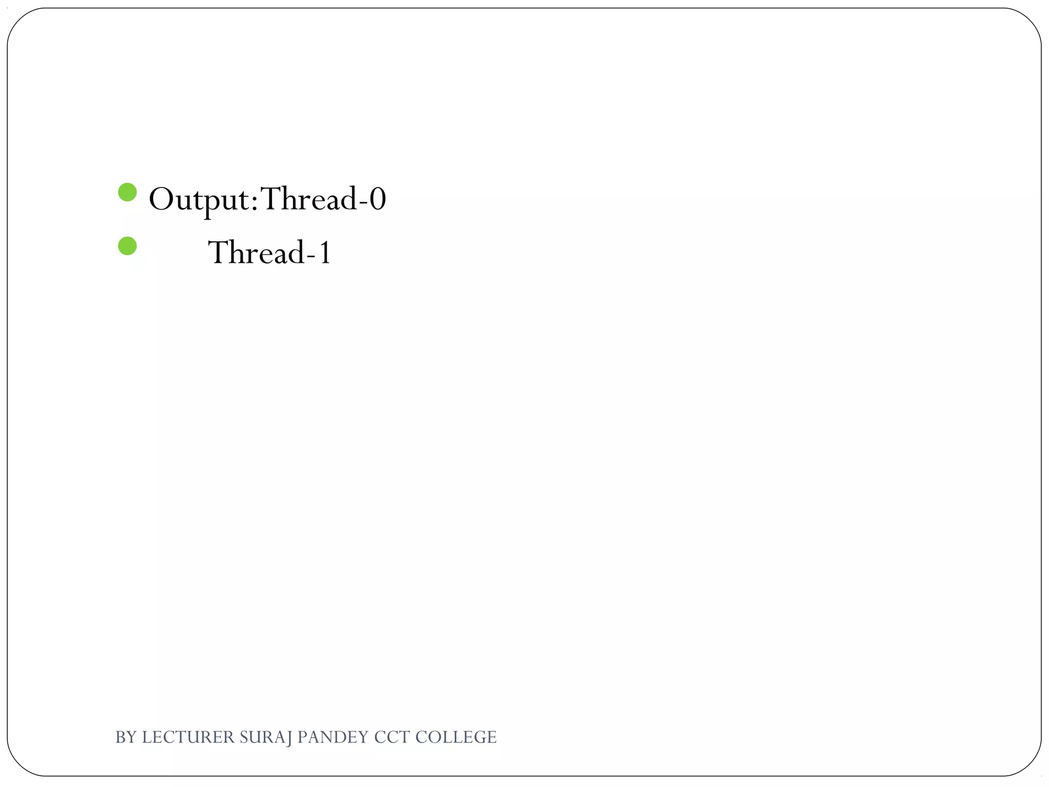 Basic of Multithreading in JAva | PPT
