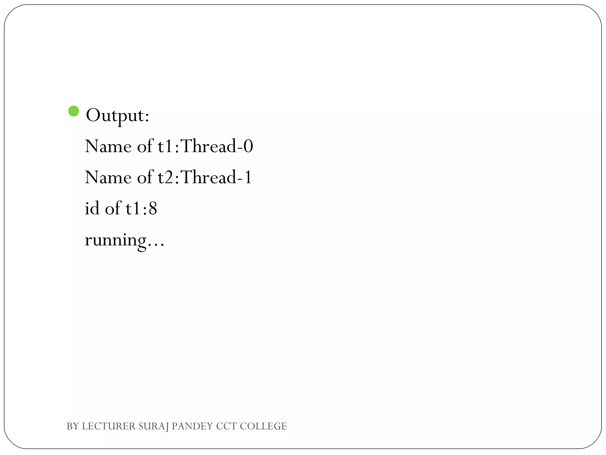 Basic of Multithreading in JAva | PPT