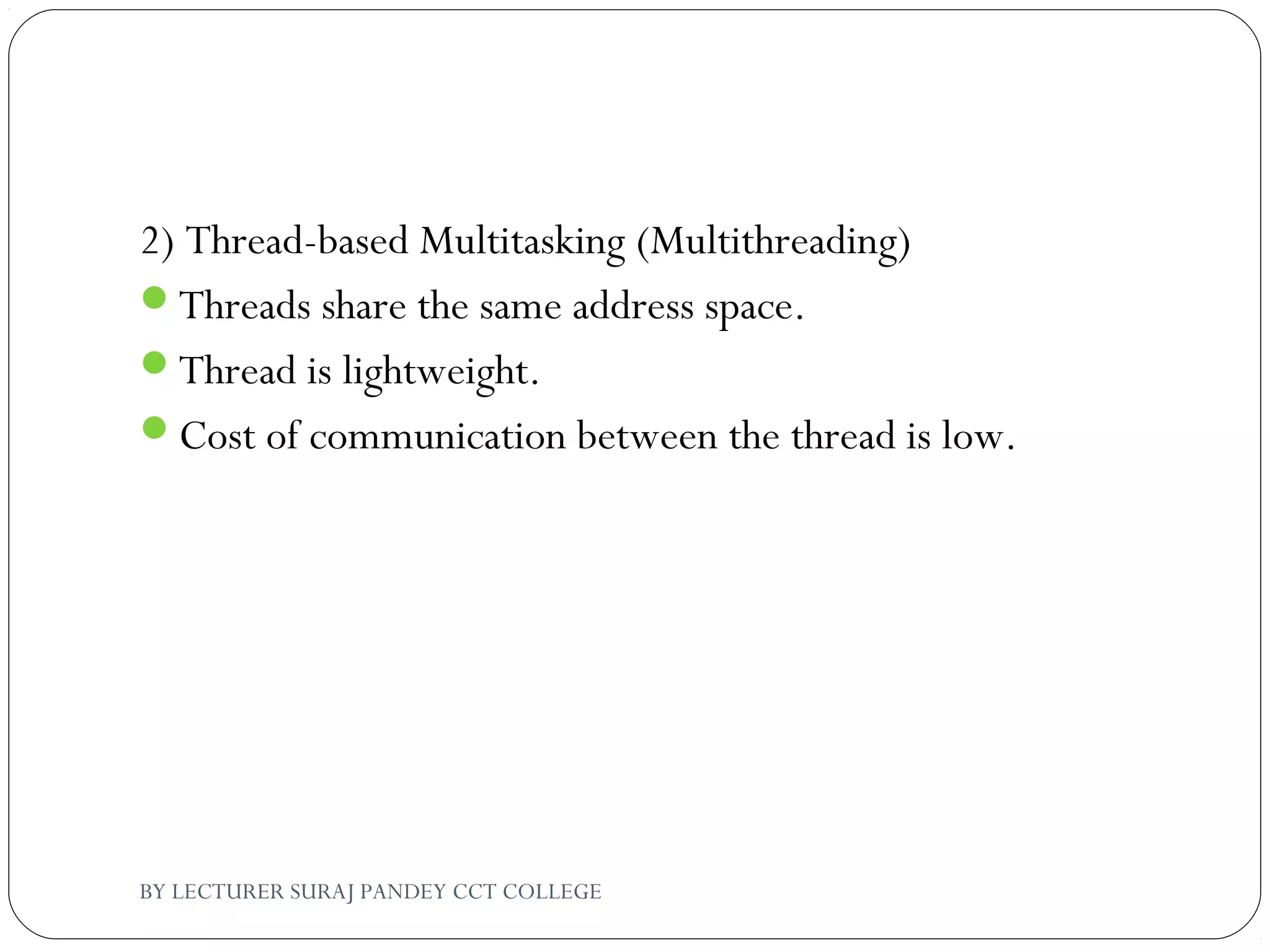 Basic of Multithreading in JAva | PPT