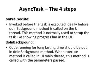 Multithreading and concurrency in android | PPTX