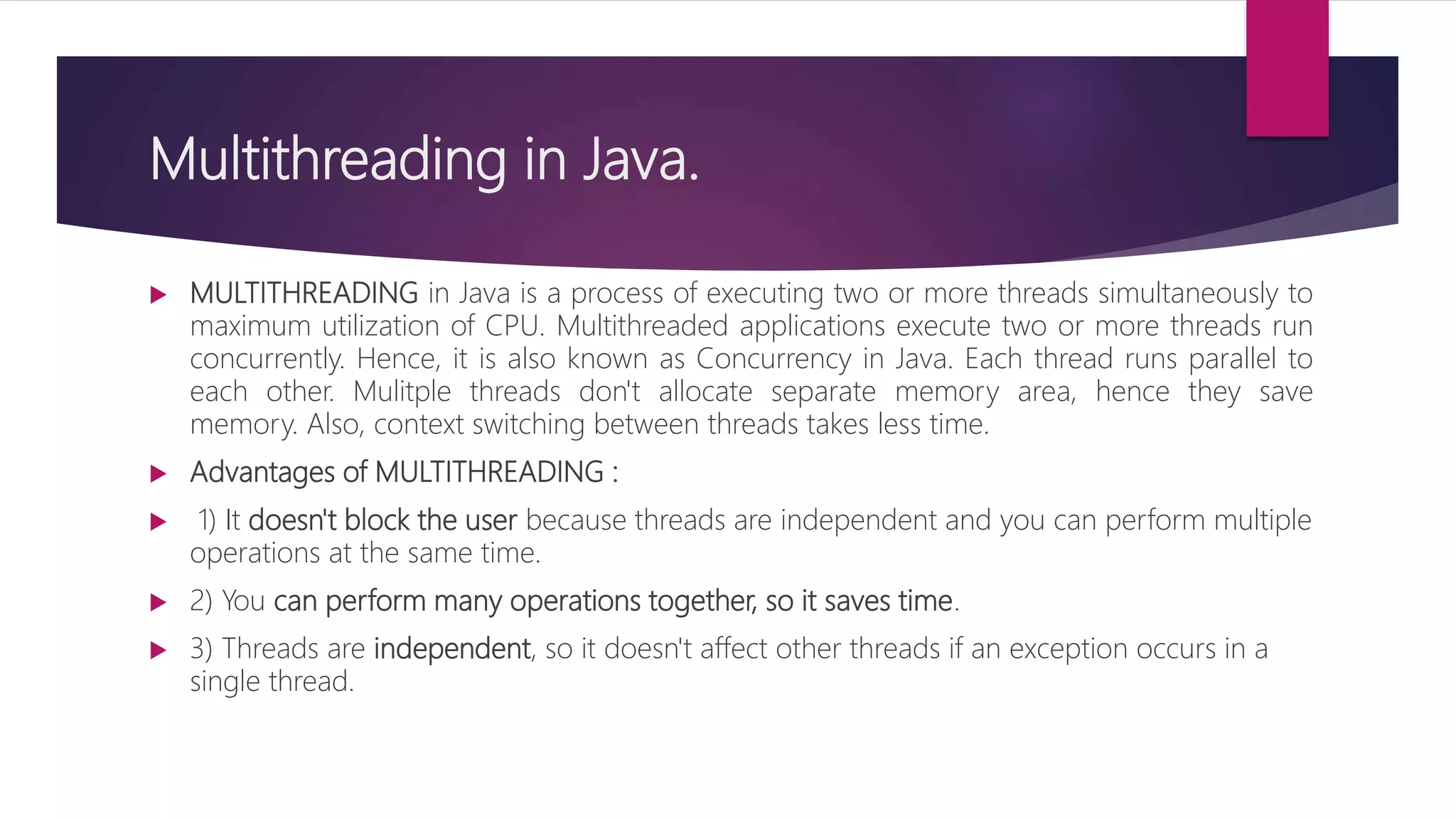 Multithreading in java | PPTX