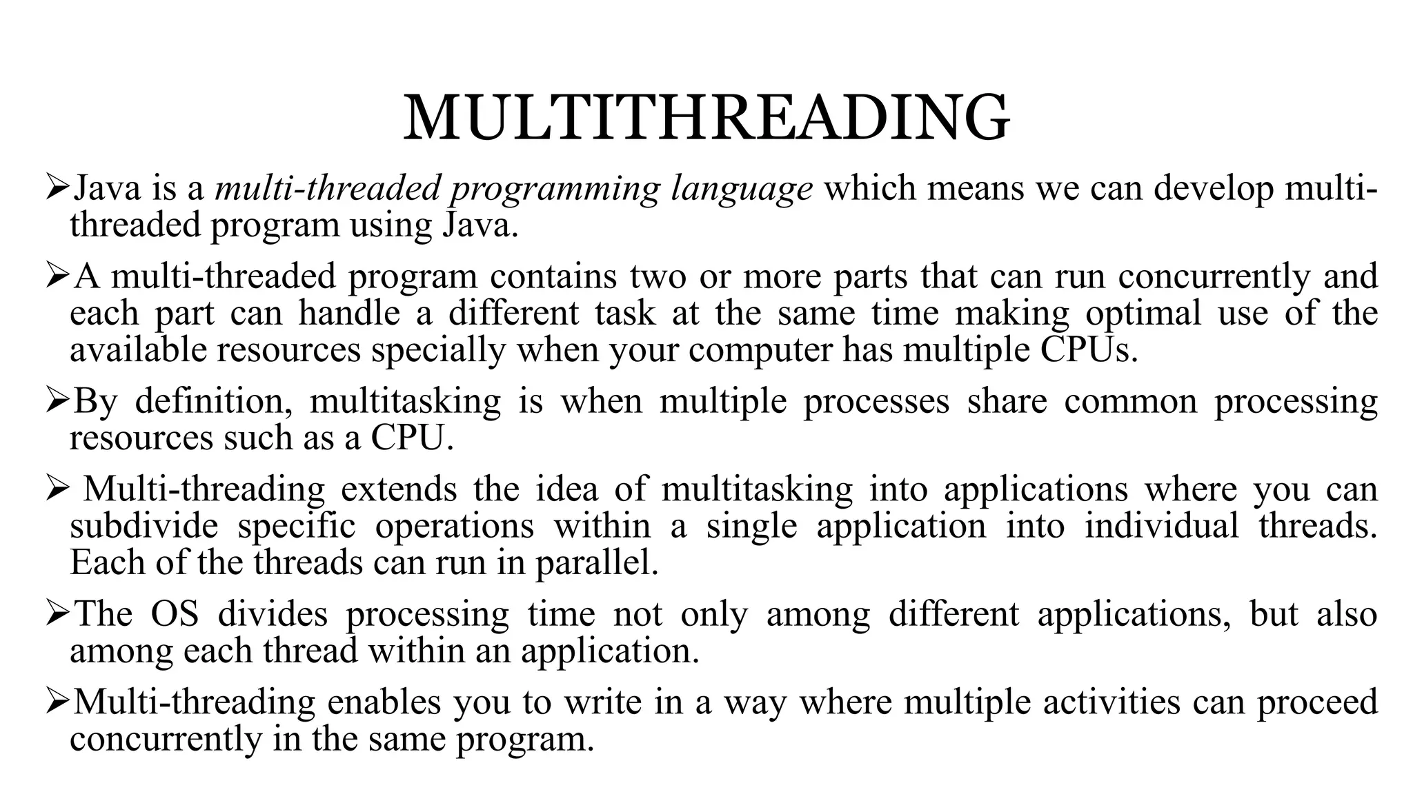Multithreading in java | PPT