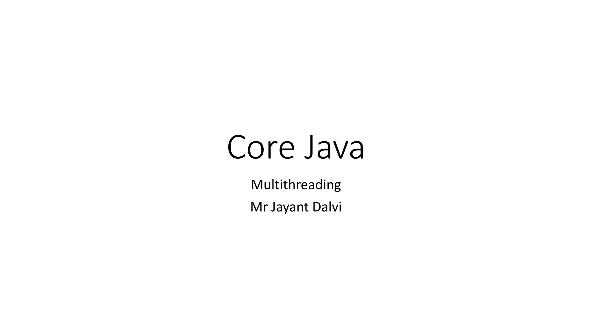 Multithreading in Java PPT