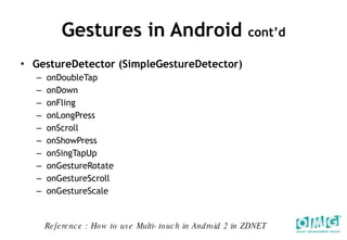Multi Touch And Gesture Event Interface And Types | PPT