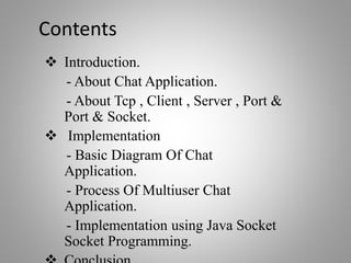 Multiuser chat application using java | PPT