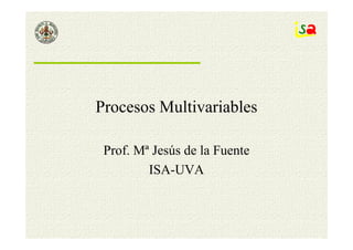 Procesos Multivariables

 Prof. Mª Jesús de la Fuente
         ISA-UVA
 