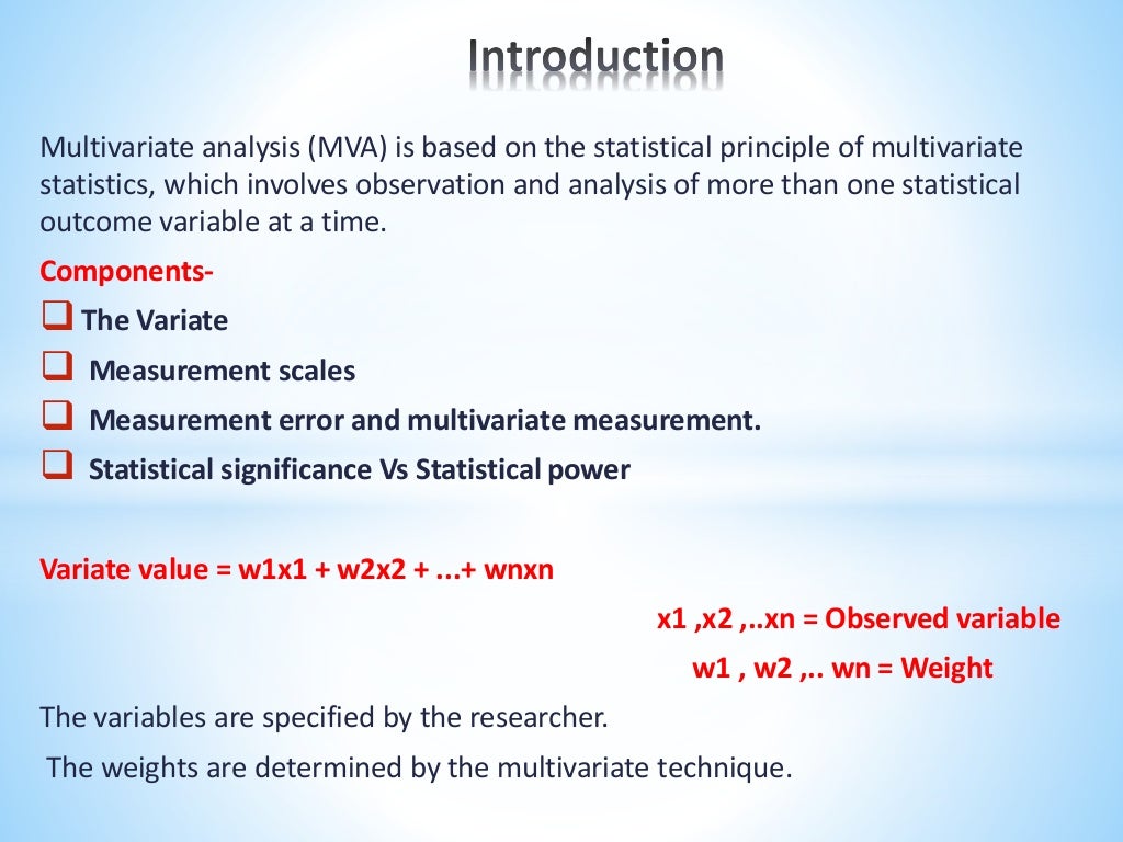 Multivariate analysis