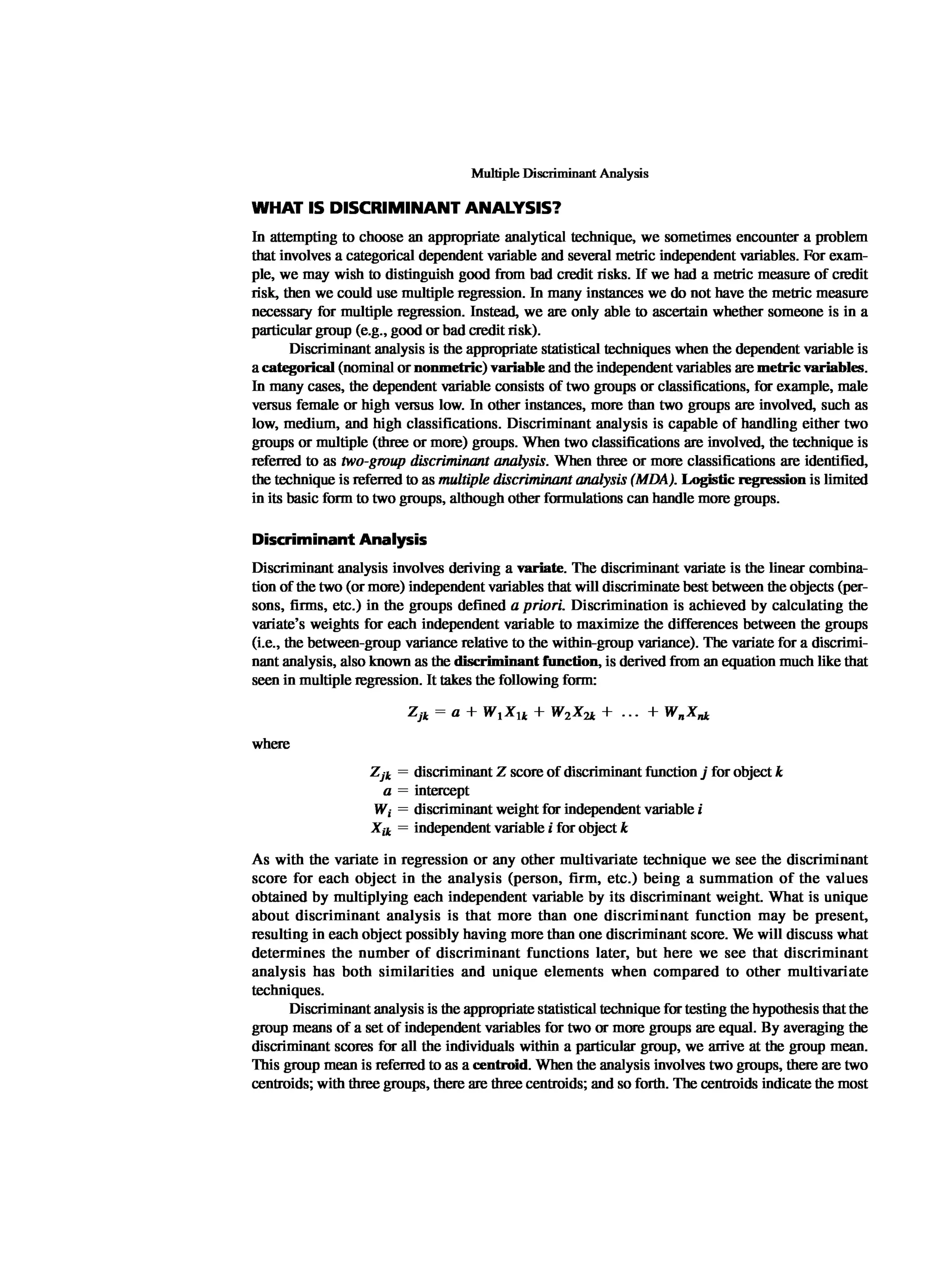 Multivariate Data Analysis