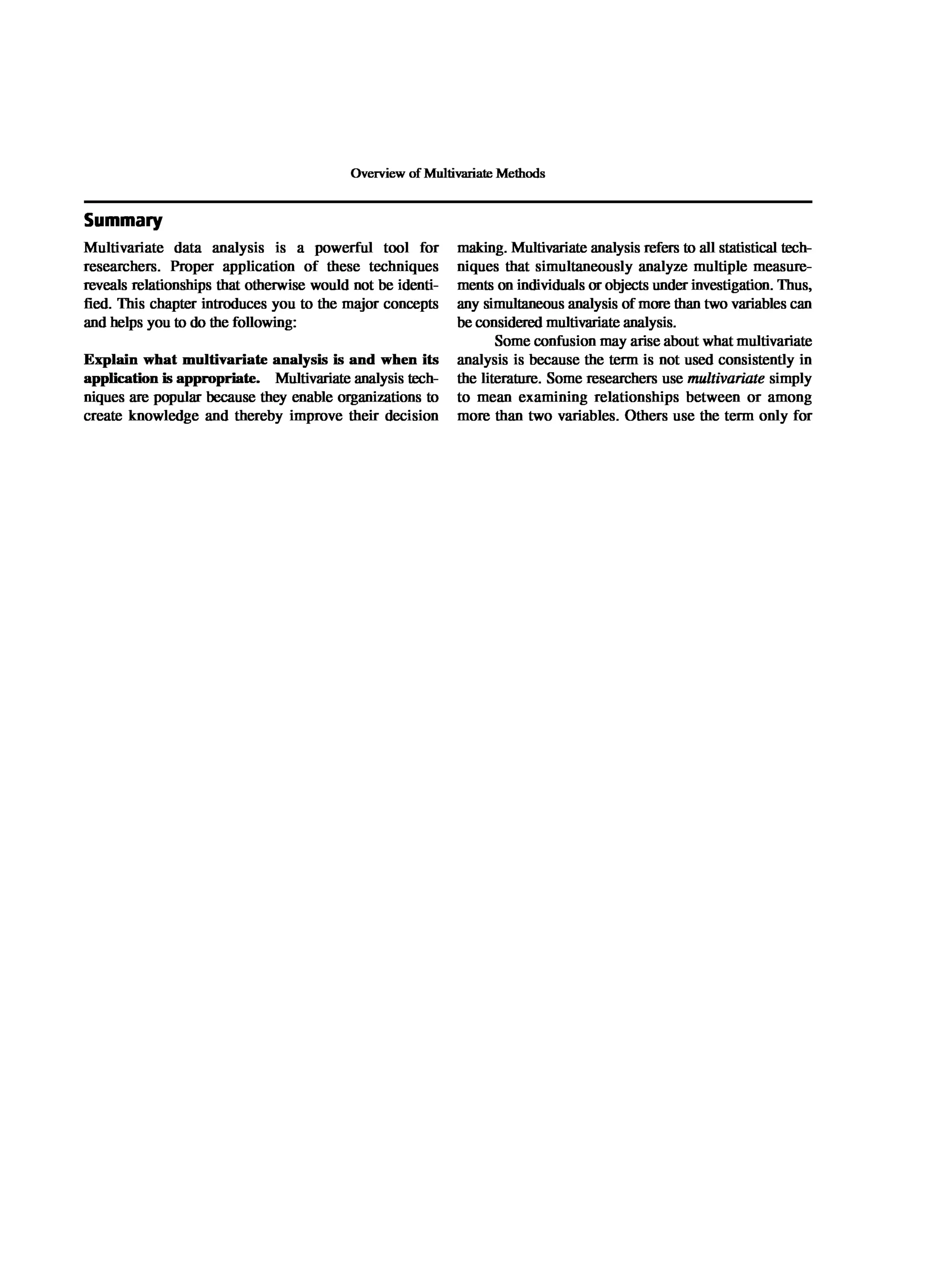 Multivariate Data Analysis