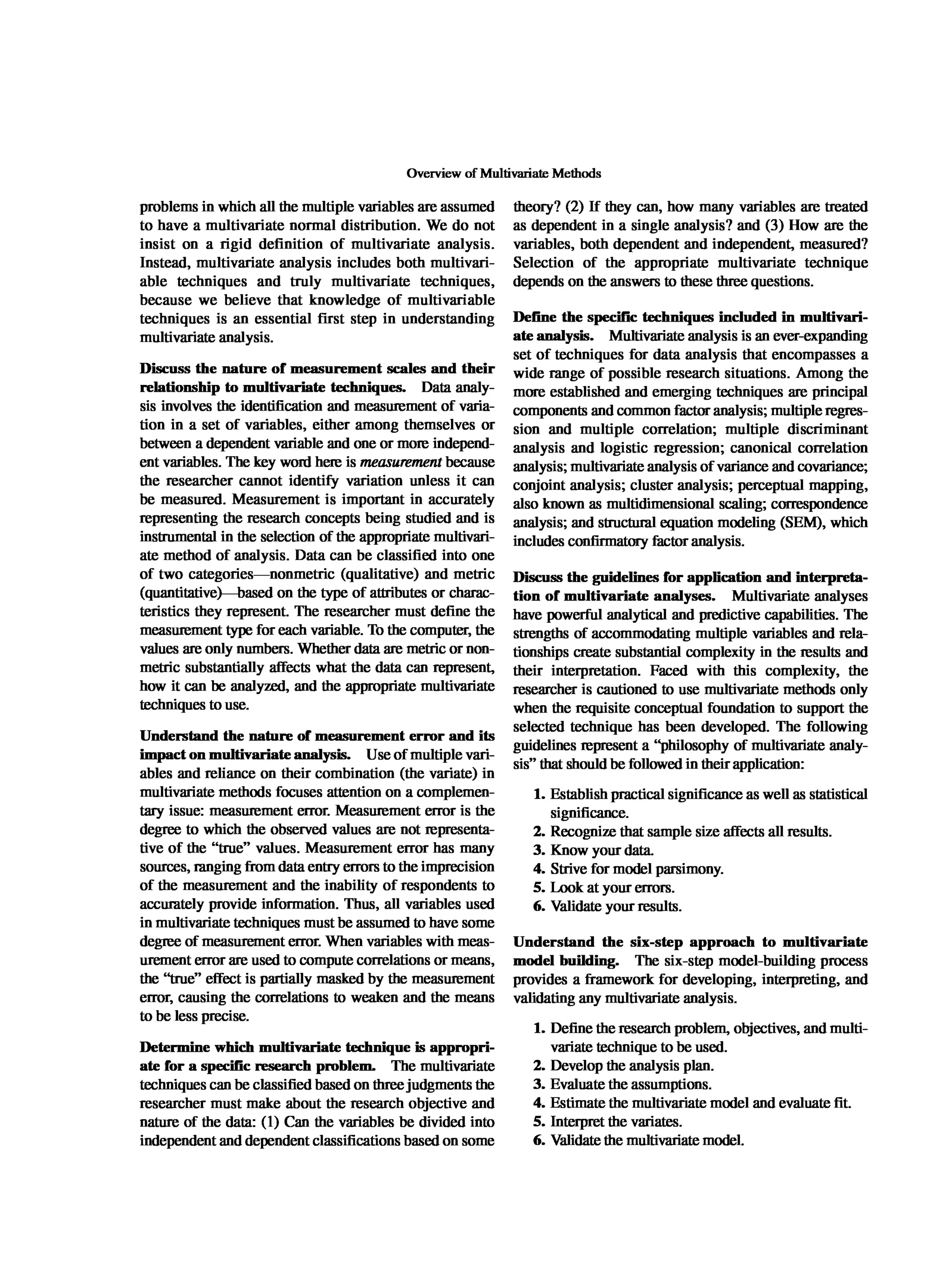 Multivariate Data Analysis