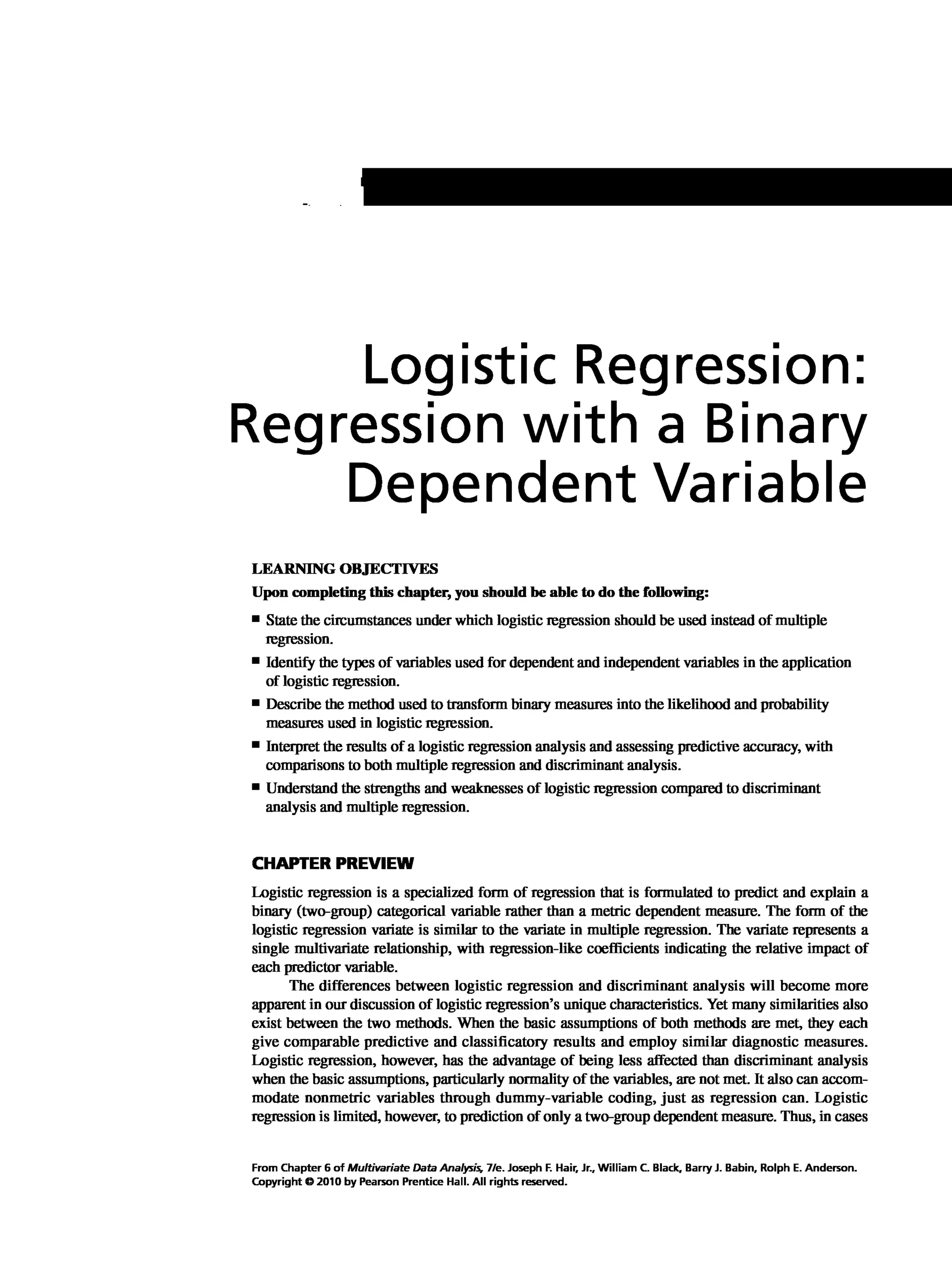 Multivariate Data Analysis