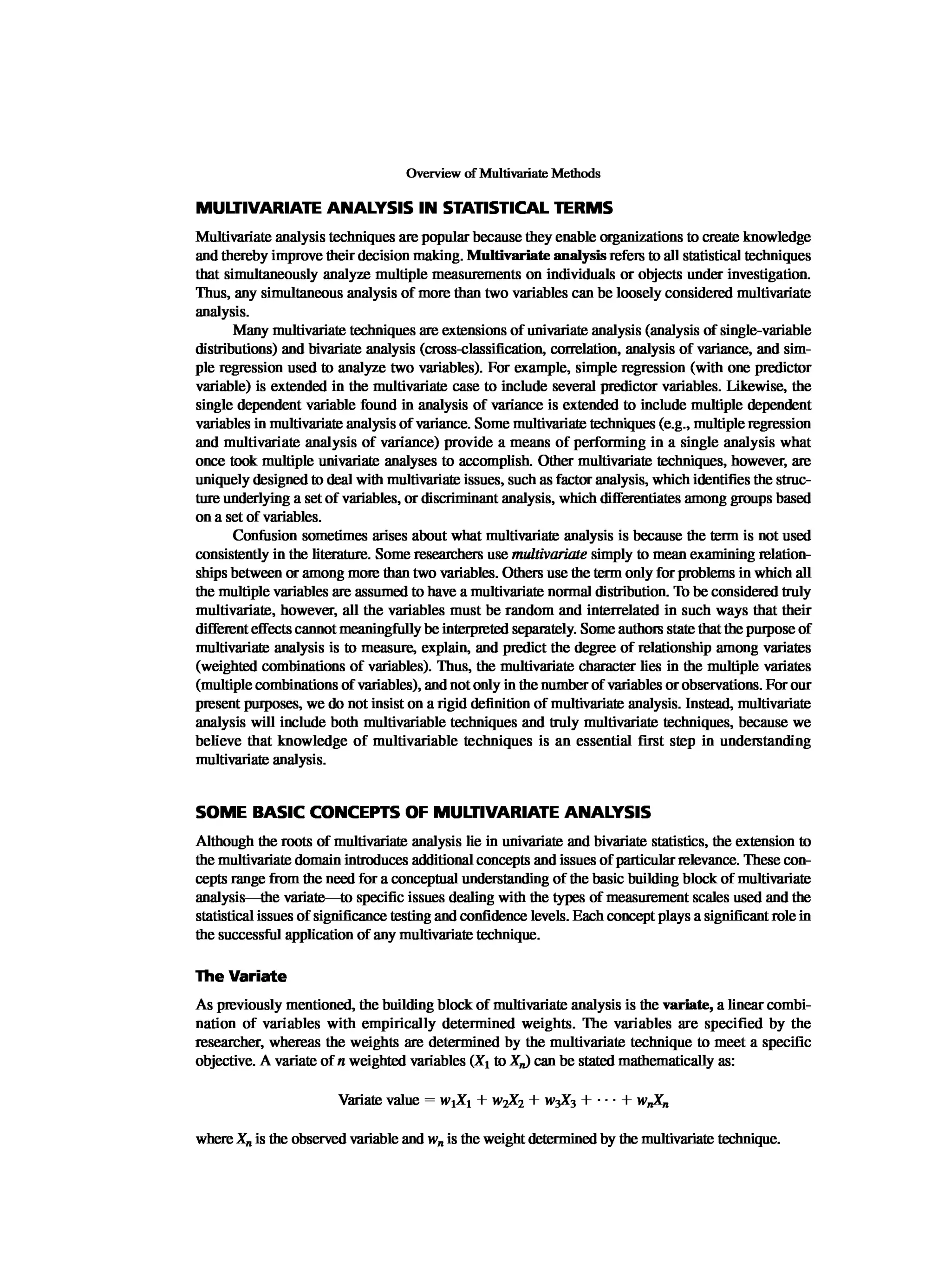 Multivariate Data Analysis