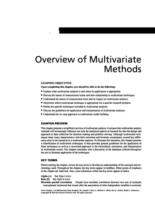 Multivariate Data Analysis