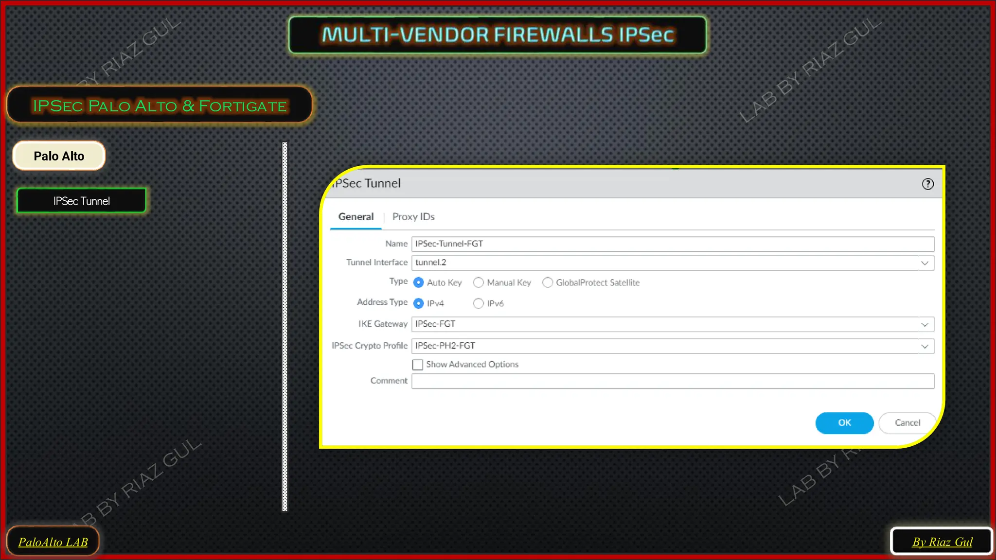 PaloAlto LAB
IPSec Palo Alto & Fortigate
By Riaz Gul
Palo Alto
IPSec Tunnel
 