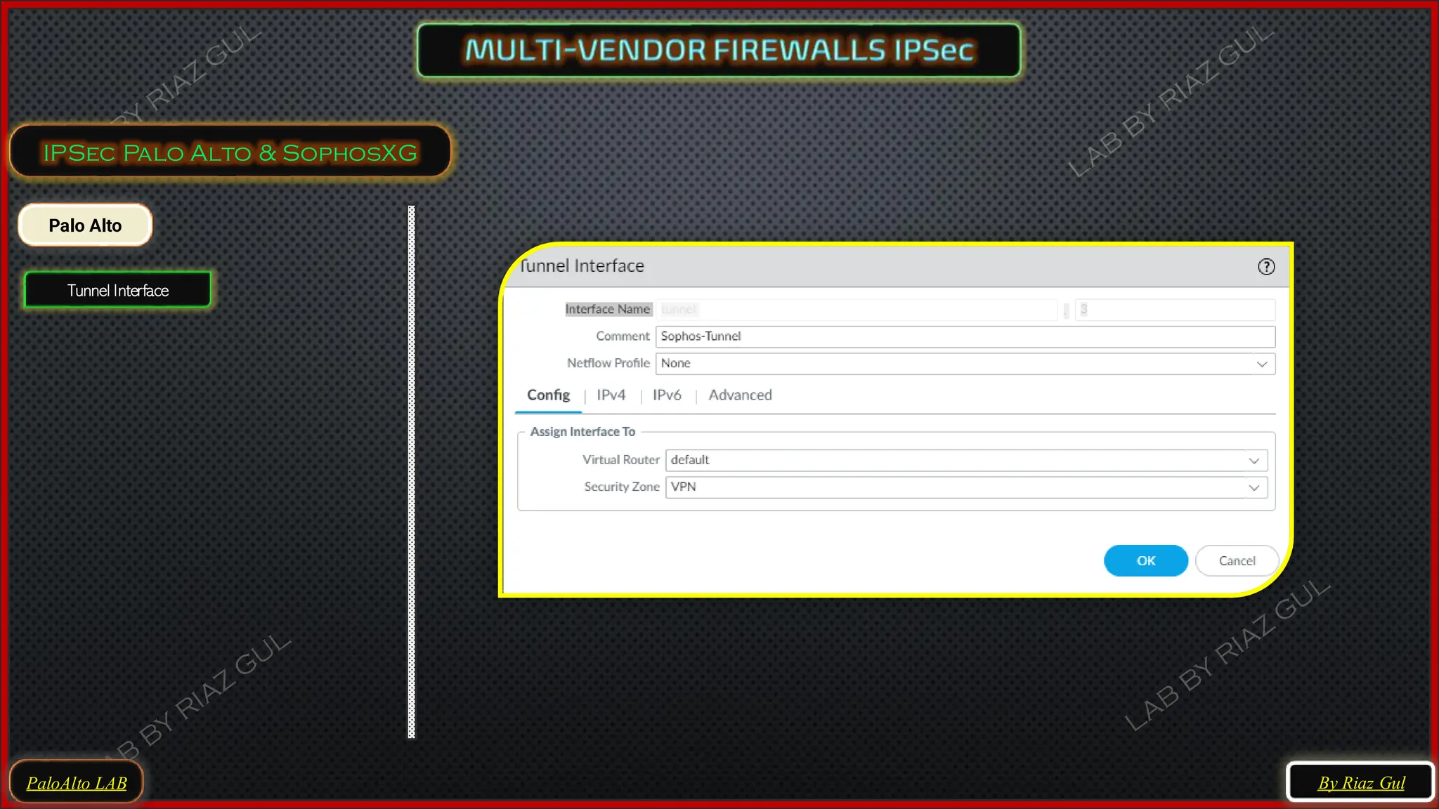 PaloAlto LAB
IPSec Palo Alto & SophosXG
By Riaz Gul
Palo Alto
Tunnel Interface
 