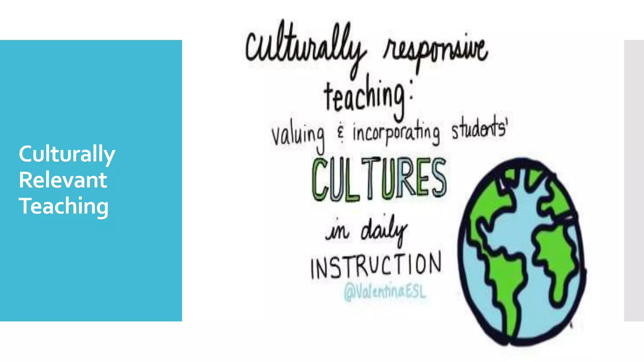Culturally
Relevant
Teaching
 