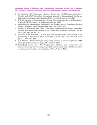 MULTI WAVELET BASED IMAGE COMPRESSION FOR TELE MEDICAL APPLICATION | PDF
