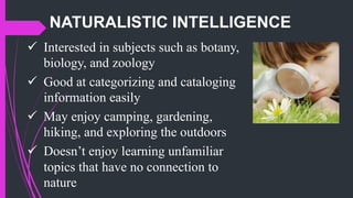 Multiple intelligence and brain based learning | PPTX