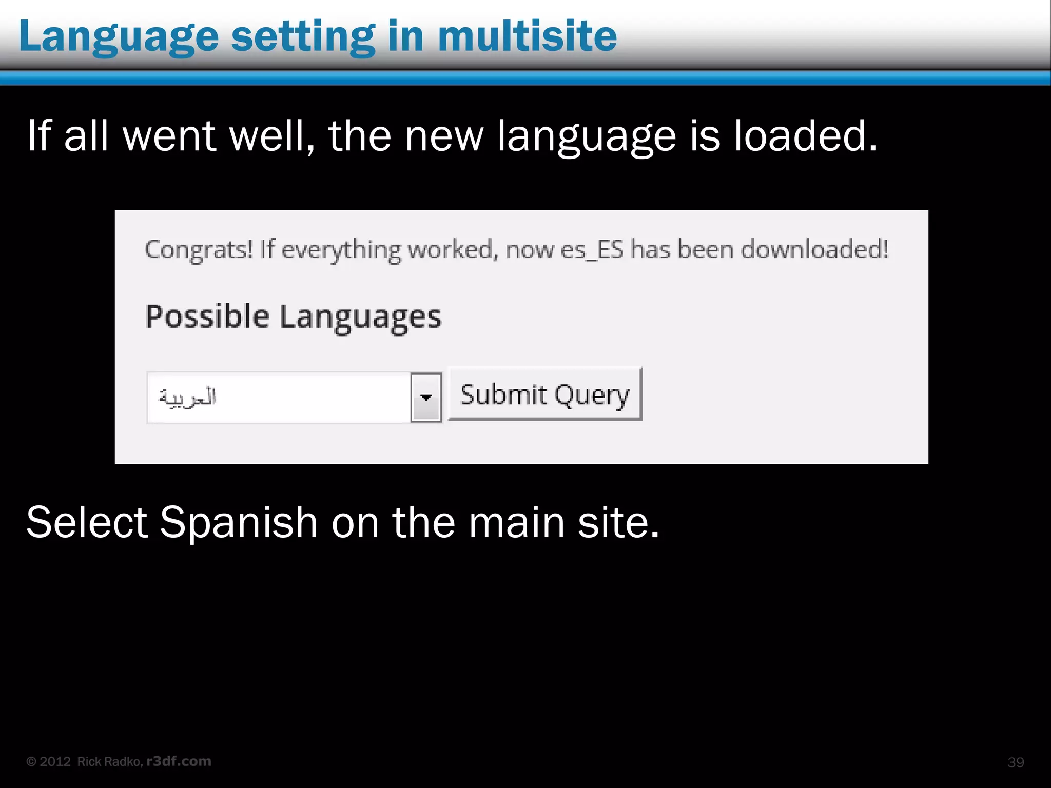 © 2012 Rick Radko, r3df.com
The website in Spanish
39
 