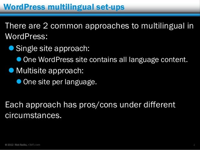 Multisite for multilingual slideshare - 웹