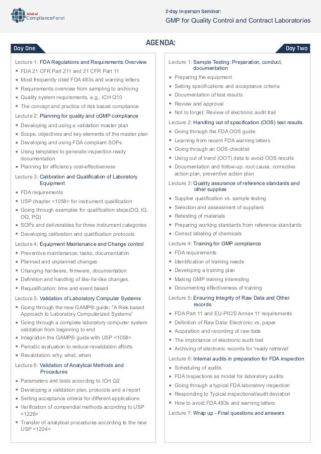 GMP Requirements in laboratories 2016 at Mumbai