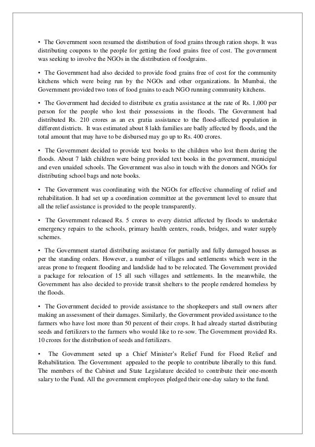 Essay help the flood victims