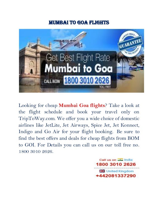 Mumbai to goa flights