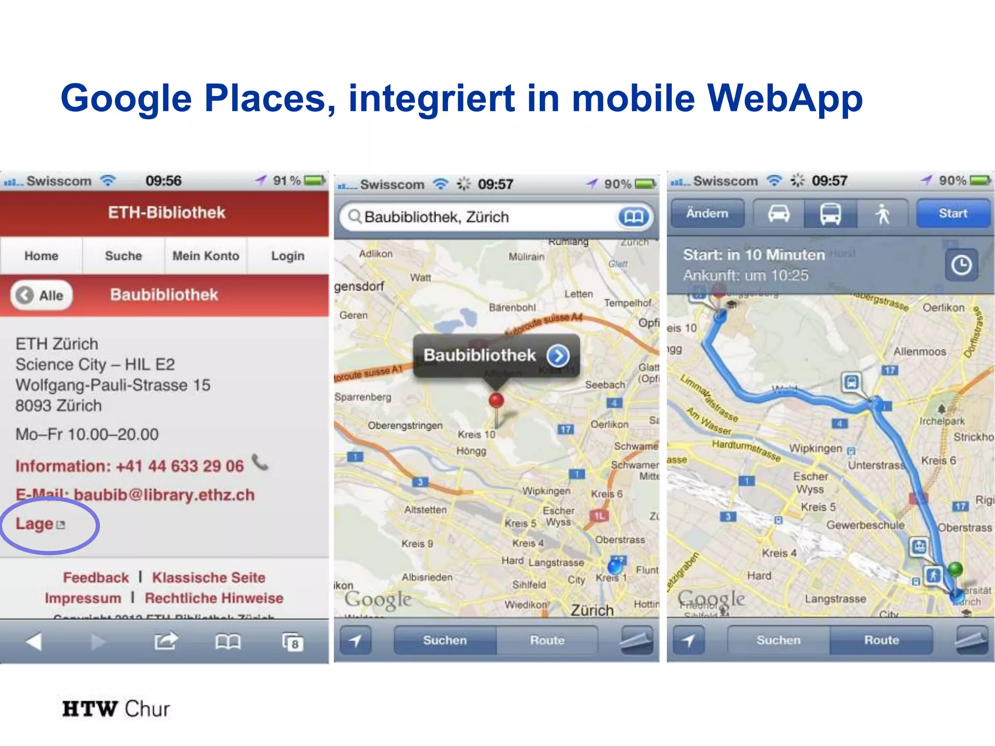 Google Places, integriert in mobile WebApp
 