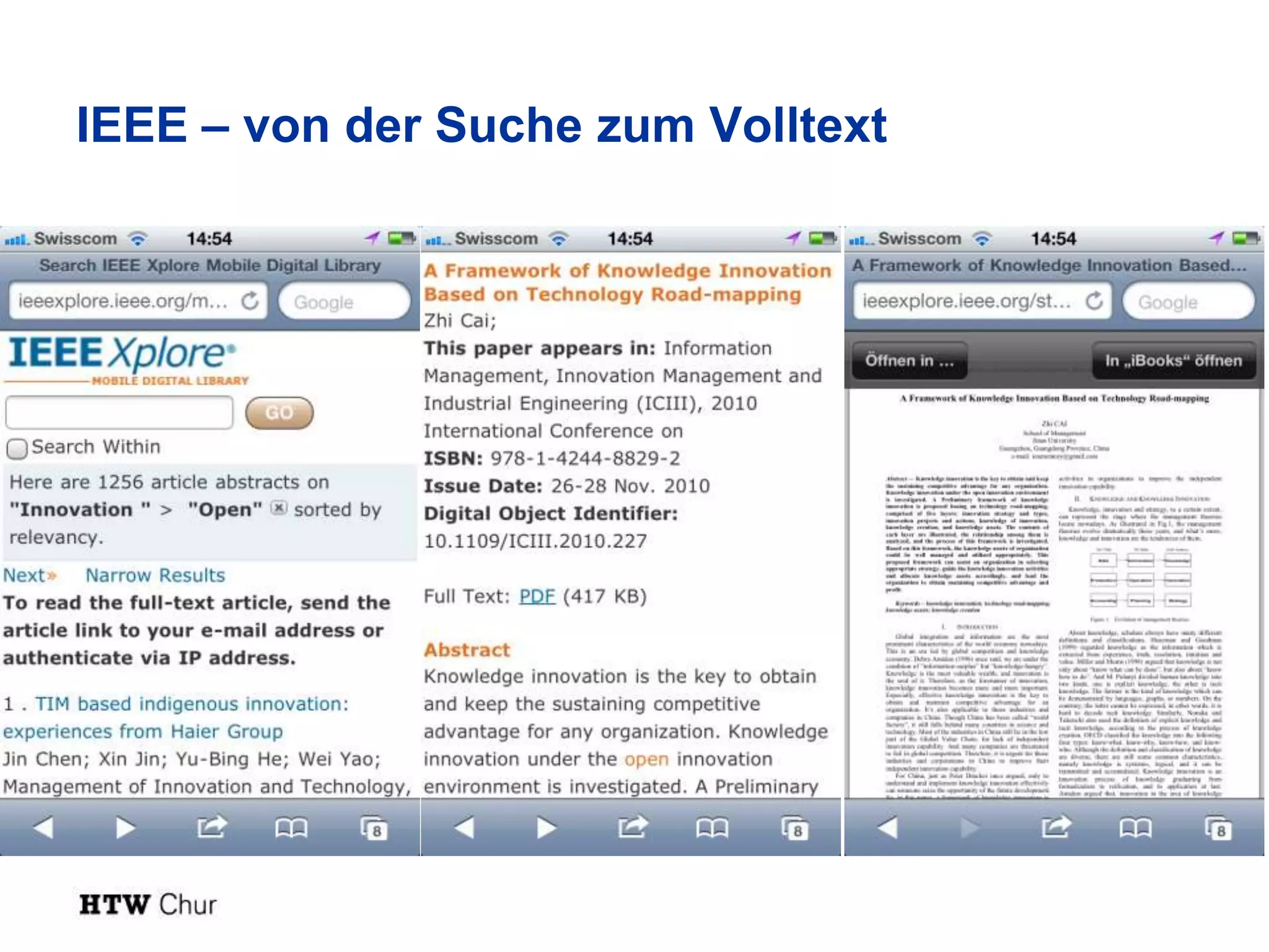 IEEE – von der Suche zum Volltext
 