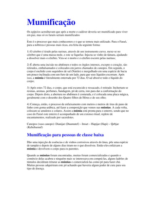 MumificaçãO