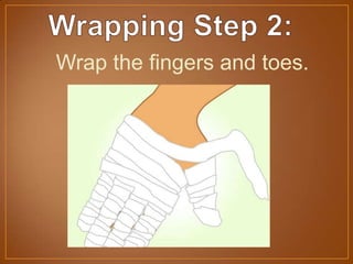 Wrap the fingers and toes.
 