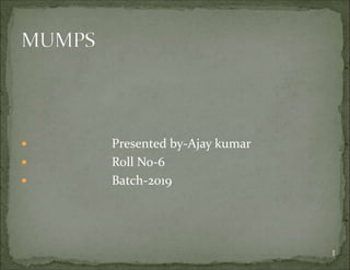  Presented by-Ajay kumar
 Roll No-6
 Batch-2019
1
 