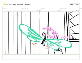 Scene
1
Duration
24:21
Panel
23
Duration
01:00
Act
Mums Birthday - Excerpt Page 23/119
 