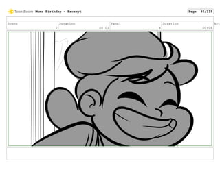 Scene
2
Duration
08:01
Panel
8
Duration
00:06
Act
Mums Birthday - Excerpt Page 40/119
 