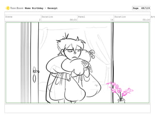 Scene
2
Duration
08:01
Panel
16
Duration
00:16
Act
Mums Birthday - Excerpt Page 48/119
 