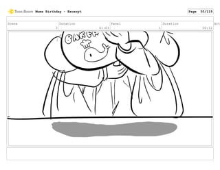 Scene
3
Duration
01:03
Panel
1
Duration
00:12
Act
Mums Birthday - Excerpt Page 50/119
 