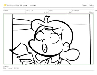 Scene
7
Duration
03:21
Panel
10
Duration
00:11
Act
Dialog
ZI: * gasp* OH NO!
Mums Birthday - Excerpt Page 87/119
 