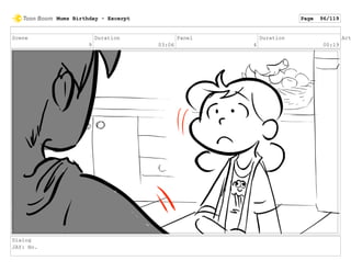 Scene
9
Duration
03:06
Panel
4
Duration
00:19
Act
Dialog
JAY: No.
Mums Birthday - Excerpt Page 96/119
 