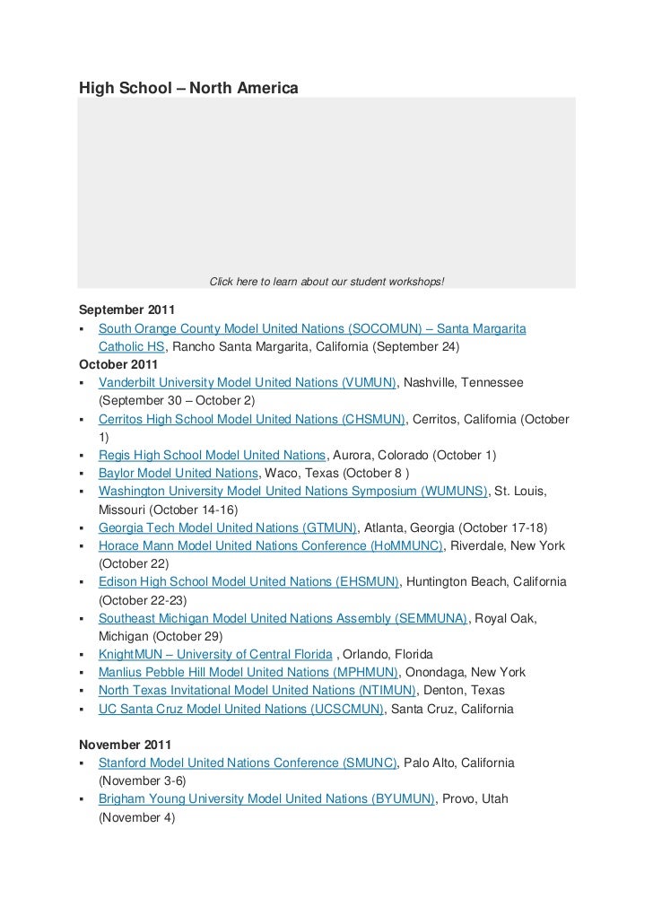 Mun Schedule 2011 2012