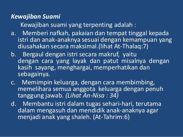 pix Kewajiban Suami Menurut Al Qur An Dan Hadist artikel kewajiban suami istri dalam