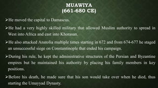 Mu Awiyah complete history of caliphate Umayyad | PPTX