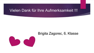 Vielen Dank für Ihre Aufmerksamkeit !!!
Brigita Zagorec, 6. Klasse
 