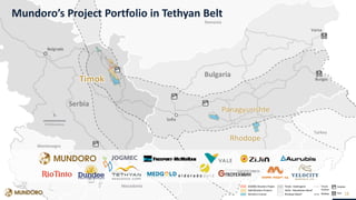 TSXV:MUNMundoro’s Project Portfolio in Tethyan Belt
18
 
