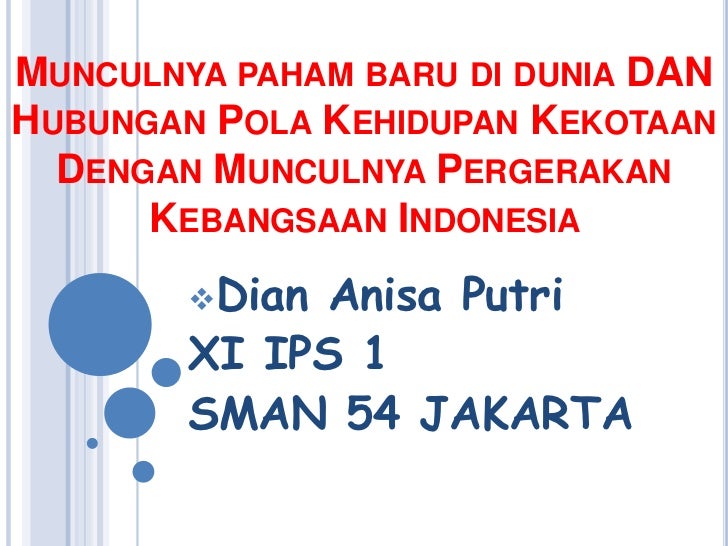 Munculnya Paham Baru Di Dunia Dan Hubungan Pola Kehidupan Kekotaan De